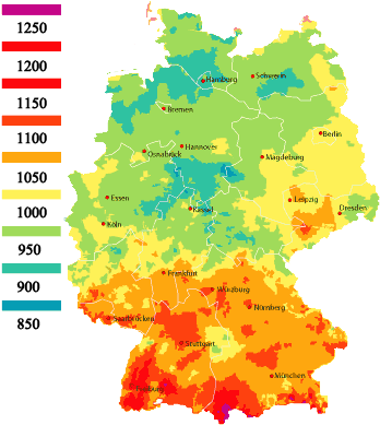 Globalstrahlung Deutschland